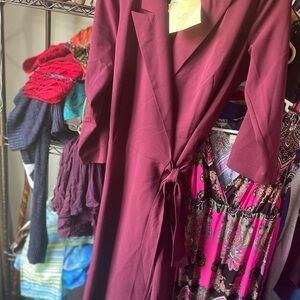 Elegant Burgundy Wrap Dress